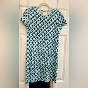 Sail to Sable Blue and White Heart T-shirt Dress